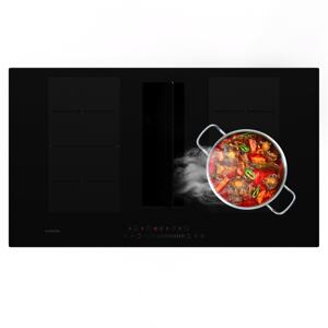 Klarstein Chef-Fusion Down Air System, indukční varná deska + DownAir digestoř, 90 cm, 600 m³/h EEC A+