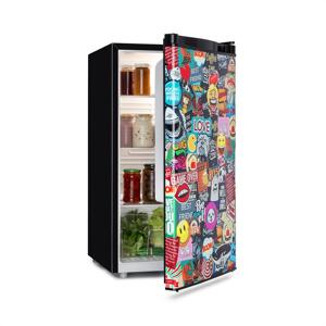 Klarstein Cool Vibe, lednice, 90 l, energetická třída E, VividArt Concept, styl manga, černá